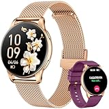 Smartwatch Damen mit Telefonfunktion Fitnessuhr Armbanduhr: 1,32' AMOLED Smart Watch mit Pulsmesser Schlafüberwachung Kalorienzähler Sportuhr IP68 Wasserdicht Fitness Tracker Uhr für iOS und Android