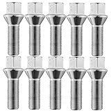 Radschrauben M14x1,5 Kegelbund Kegel 35mm - 10 Stück Radbolzen Radschraube Kugelbund für Autoräder Alufelgen (Silber)