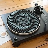 Trippy Optische Illusion Slipmat für Plattenspieler | Weich Hochwertiger Filz Turntable Matte | Psychedelisch Schwarz & Weiß Plattentellerauflage | Produziert in Berlin von Concrete Schoolyard
