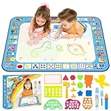 Smyidel Wasser Doodle Matte 100x75 cm,Aqua Magic Wasser Doodle Matte, Zeichenmatte Aquarell Schreiben Malen Doodle Board für Kinder Kleinkind Mess-Free Lernspielzeug Geschenk