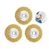 RAC814 Drahtbürste Ersatz für Ryobi Terrassenreiniger, 3 Stück Drahtbürste mit Dornloch, Drahtradbürsten für Ryobi RY18PCA-0, OPC1800, OPC1815 und mehr, Reinigung von Rostfugenablagerungen, 115 x 16