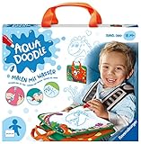 Ravensburger 4566 Aquadoodle Travel Dino - Erstes Malen für unterwegs - Fleckenfreier Malspaß mit Wasser - Reiseset für Kinder ab 18 Monaten, Beschäftigung für Kinder im Flugzeug, Auto, Zug