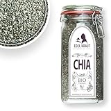 Chia Samen BIO 800g im Premium Drahtbügelglas | EDEL KRAUT - 100% reine Chiasamen Bio frei von jeglichen Zusatzstoffen und Gentechnik - Natur pur - chia seeds - Chia-Samen als Premium Superfood