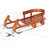 ONDIAN CHUNCIN - Hölzerner Schlitten Hölzerner Schneeschlitten Holz Ziehen Lenker Slider Schlitten mit Rücken Schwere Skischlitten Kinder Schneemobil for Kinder und Erwachsene