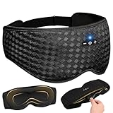 Schlafmütze mit integrierten Ohrenschützern – atmungsaktive 3D-Netzmaske | Schlafmaske mit Kopfhörern mit kabellosem Audio, ergonomischem Komfort, kabelloser Schlafbezug | Zuhause, Reisen