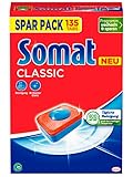 Somat Classic Spülmaschinen Tabs(135 Tabs), Geschirrspül Tabs für eine kraftvolle Reinigung, Spültabs hinterlassen strahlend sauberes Geschirr sogar bei niedrigen Temperaturen