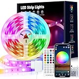 VKH LED Strip 10m, LED Streifen Bluetooth RGB LED Band 10m Selbstklebend mit Fernbedienung und APP, LED Lichterkette LED Beleuchtung für Zimmer Party