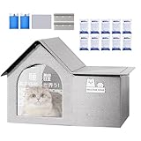 Kühlendes Katzenhaus – Wärmedämmung für den Außenbereich, Zelt, Haustierhöhle, tragbar, mit Eisbeuteln, Bett, atmungsaktiv, für Terrasse, Reisen, Camping, Strand, Balkon