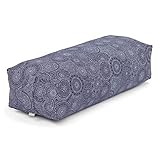 Bodhi Yoga Bolster SALAMBA Mandala | Maharaja Collection | Rechteckig | Waschbarer Bezug aus Baumwolle | Yogarolle mit Dinkelfüllung | Yoga Zubehör für Restorative Yoga und Yin Yoga | Dunkelblau