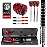 Harrows Predator 90% Wolfram-Dartpfeile in Schwarz und Silber | Darts-Set mit Stahlspitze | 21g, 22g, 23g, 24g, 25g & 26g | Enthält Supergrip Fusion Shafts und 100 Micron Predator Flights (22g)