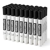 Amazon Basics Low-Odor Dry Erase Whiteboard Markers, Fine Tip, Black, 36 Count