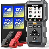 Topdon AL500B OBD2-Diagnosegerät mit vollständigen OBD2-Funktionen und Batterietester, 12-V-Batterietests, 12-V-/24-V-Anlasser- und Ladetests, kostenloses Software-Update