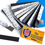 REORDA Magnetstreifen selbstklebend [STARKER 3M KLEBER] - 10 Stück | magnetisches Klebeband | Starkes Magnetband - Sicherer Halt für fast alle metallischen Objekte (15 cm x 20 mm)