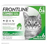 FRONTLINE Combo Katze gegen Zecken, Flöhe & Haarlinge (für Jede Größe & Gewicht) - 6X Pipetten für bis zu 6 Monate Schutz - auch gegen Floheier, Larven & Puppen im Haushalt - wasserfest