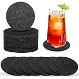Filzuntersetzer Rund 16 Stück, Rutschfester hitzebeständiger waschbarer Glasuntersetzer, Design Glasuntersetzer für Becher, Bier, Tisch, Bars-untersetzer gläser (Dunkelgrau)