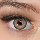 Kontaktlinsen farbig ohne Stärke braun | farbige braune Jahreslinsen | weiche Linsen | 2 Stück Farblinsen + Linsenbehälter | 0.0 Dioptrien | natürliche Farben | Charmiga Wild Brown