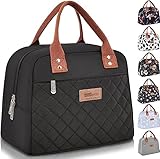 HOMESPON Lunchtasche Lunchbag Kühltasche Lunch Bag Lunchbox Tasche Damen Herren Erwachsene Isoliertasche für Arbeit Büro Picknick (schwarz)