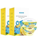 Mundspülung Einzelverpackt Refreshing Mouthwash, Frischer Atem & Tiefenreinigung, Praktische Portionsbeutel für Unterwegs (20pcs, Zitrone)