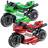 Danbghyuo 2PCS Legierung Motorrad Spielzeug,Fahrzeug Spielzeug,Motorrad Modell,für Freunde und Kinder, Lernspiel, Geburtstagsparty-Geschenk，5 * 9 * 6CM