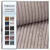 Fabreco CORDSTOFF Meterware POSTON (100 cm x 142 cm) – Gewicht 380 g/m2 – Breitcord Stoff Meterware für Sofa & Stühle – Polsterstoff für Möbelstoff - Möbelstoffe, Dekostoff & Stoffe DIY (Beige)