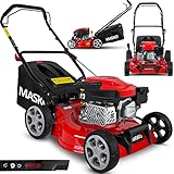 MASKO® Benzin Rasenmäher 3in1 | 42 cm Schnittbreite | 7-fache Schnitthöhenverstellung | 4 Takt OHV Motor 3,4 PS | 50 Liter Fangkorb