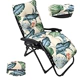 Smgbway Liegenauflage, Auflage Gartenliege, Hochlehner Auflage, Schwungliege,8cm Extra Dicke Gartenstuhl Sitzauflagen mit Krawatte, Auflagen für Deckchair, Urlaub, Innen, Außen, Sonnenliege (C)