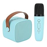 Septpenta Kinder Karaoke Maschine, Tragbarer Bluetooth Lautsprecher mit Kabellosem Mikrofon, Lustiges Singspielzeug mit Stimmwechsel, Geburtstagsgeschenke für Kinder und Erwachsenenpartys(Blau)