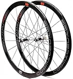 Mountainbike-Laufradsatz 700C Vorder und Hinterrad 40 mm Felgenhöhe Drahtreifen Carbon Rennrad-Laufradsatz V/C-Bremsfelge gedichtetes Lager Carbonfaser-Hinterrad für 8 9 10 und 11-Fach-Schaltungen