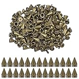 smatime Spitz Punk Nieten Metall Killernieten Kegel Spikes Nieten Ziernieten Gothic Punk Spitznieten Schraubnieten Antiquität Dekorationen für DIY Armbänder Lederhandwerk Taschen Schuhe Gürtel, Bronze