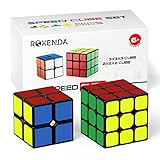 ROXENDA Zauberwürfel Set, Speed Cube Set mit 2X2 3X3 Zauberwürfel Originale, Aufkleber Speedcube mit Anleitung