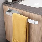 ALOCEO Handtuchhalter ohne Bohren, Selbstklebend Handtuchhalter Edelstahl Gebürstet, Handtuchstange zum Kleben für Badzimmer, Silber 38cm