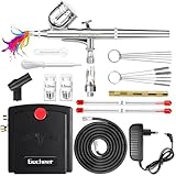 Gocheer Airbrush Kit, Multifunktions Dual Action Airbrush Set mit Kompressor zum Malen,Portable Air Brush Set für Make-up Kunst Handwerk Kuchen Tattoo Modell Dekoration Nageldesign