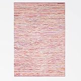 MY-RUG Chindi bunter bunter Teppich Rajesh 60 x 110 cm - Pink, handgewebt, recycelte Baumwolle als Flickenteppich gestreift und moderner Kelim Teppich