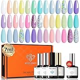 Modelones UV Nagellack Set 20 Farben mit Base & Top Coat Sommer
