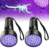 GAOUTO 2 Stück UV Schwarzlicht Taschenlampe mit 51 LEDs, UV Licht Lampe, Ultraviolettes Licht Lampe, UV Taschenlampe 395nm, Schwarzlichtlampe für Haustier Urin Detektor für Hunde und Katzen