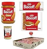 Lotus Biscoff TestpaketStreichcreme 1,6 kg, Kekskrümel 750 g. Kekse 250 g. Einzeldosis-Creme 120 Stück à 20 g+ Italian Gourmet polpa 400g