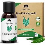 Emma Grün® BIO Eukalyptusöl Ätherisches Öl [100% Naturrein] - Bio Ätherische Öle - Eucalyptus Oil - Ätherische Öle Eukalyptus - Ätherische Öle Naturrein - LEBENSMITTELQUALITÄT - Aus Griechenland