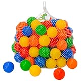 LittleTom 120 Bunte Bälle für Bällebad 5,5cm Babybälle Plastikbälle Baby Spielbälle