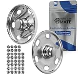 Druckknöpfe zum Annähen, Ø 15 mm aussen, 20 Paare, in Silber, aus Messing, Druckknopf für Bekleidung, Bastelarbeiten, DIY Projekt, Reparatur Knöpfe Nähzubehör, Druck Knopf Nähen, Ersatz Metallknöpfe