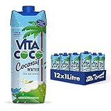 Vita Coco Pures Kokoswasser 12x1L, natürlich hydrierend mit Elektrolyten, glutenfrei, voll mit Vitamin C & Potassium 12x1000ml Getränkekarton