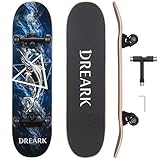 Skateboard 31x8 Zoll Komplette Cruiser Skateboard für Jugendliche Erwachsene, ABEC-11 Kugellagern und 92A PU Rollen, Doppeltes Kick-Concave-Design mit All-in-one Skate T-Tool für Anfänger