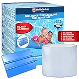 Veddelholzer Pool Reparaturset wasserdichtes unterwasser Klebeband 10 cm x 150 cm Transparentes Abdichtband, Flex Tape, Flickzeug zum Abdichten von Swimmingpool für alle Pooloberflächen