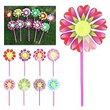 10 Stücke Windmühle Kind Spielzeug Sonnenblumen Hof Garten Ornamente Bunte Outdoor Spinner Garten Windmühlen Outdoor Kinder