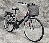 26 Zoll Damencityrad SAFIRO 21-Gang Kettenschaltung, Gepäckträger, Licht und Korb NEU 2608-Schwarz Bitte BEACHTEN AB 155 cm KÖPERGRÖSSE GEEIGNET !!!!!!!