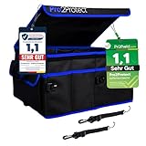 Pro2Protect [2x Test SEHR GUT Kofferraum Organizer Auto Zubehör Innenraum | 51x36x27 CM | Kofferraumtasche | Auto Gadgets | Faltbox WASSERDICHT | Autotasche Box | Geschenke für Frauen und Männer