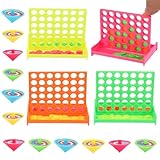 24 Vier Gewinnt Mini 4 Gewinnt Reisespiel Connect 4 Spiel Brettspiele Bewegt Minispiele für Kinder + 12 Kreisel Mitbringsel Games ab 3 Jahre Mitgebsel Tombola Preise Kindergeburtstag Gastgeschenke