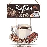 KAIRNE Kaffee Wandschild,Wanddeko für Küche,Kaffee Holzschild mit Spruch,Küche Coffee Deko,Retro Braun Kaffeetasse Coffee Wandbild für Café Bar Esszimmer Wohnzimmer Restaurant Tür Kaffeebar Deko