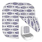 SEWACC Türvorhang aus Baumwollleinen für Selbstreinigende Katzentoilette Automatische Katzenklo Abdeckung Zubehör mit Niedlichem Muster für Sauberen Katzenbereich