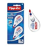 Tipp-Ex Korrekturroller Mini Pocket Mouse, 6m x 5mm, Ideal für das Büro, das Home Office oder die Schule, 2 Stück (1er Pack)