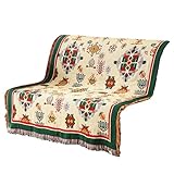 AOOOWER Polyester-Baumwoll-Decke, Quasten, Sofa-Handtuch, doppelseitig, für vier Jahreszeiten, Sofa, chinesische Decke, Freizeit, Tagesdecke